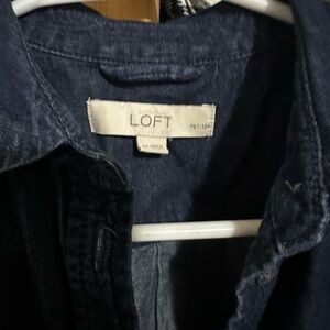 LOFT Indigo Denim Shirt Dress